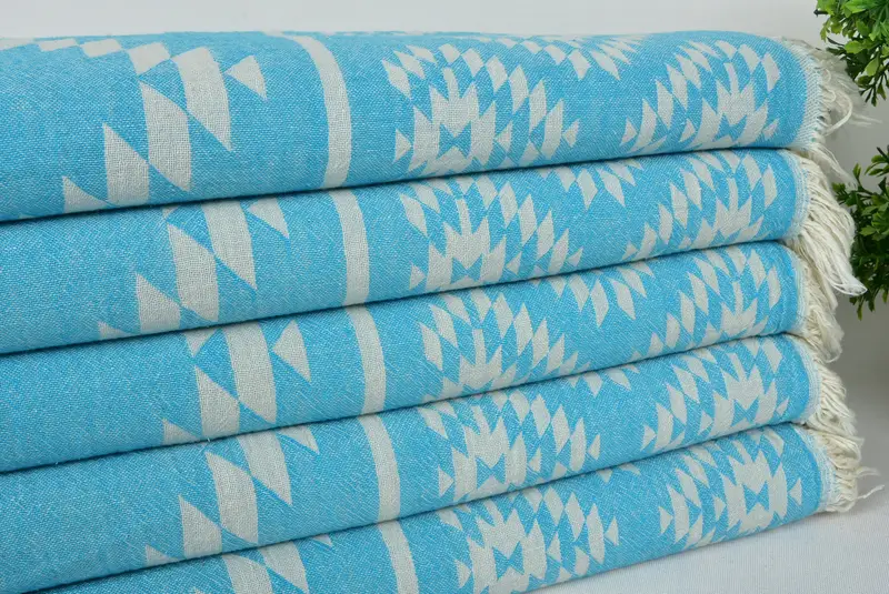 Custom Beach Towel, 70x36 Cotton Kilim Towel, Organic Turkish towel, Summer Gift, Valentines Day Gift For Her, Beach Wedding Favor, Valentines Gift - 3