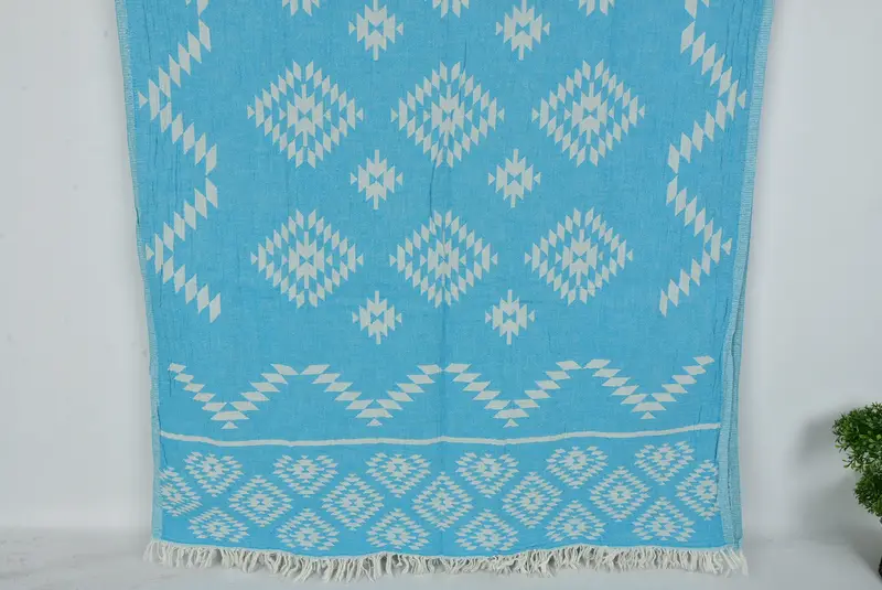 Custom Beach Towel, 70x36 Cotton Kilim Towel, Organic Turkish towel, Summer Gift, Valentines Day Gift For Her, Beach Wedding Favor, Valentines Gift - 7