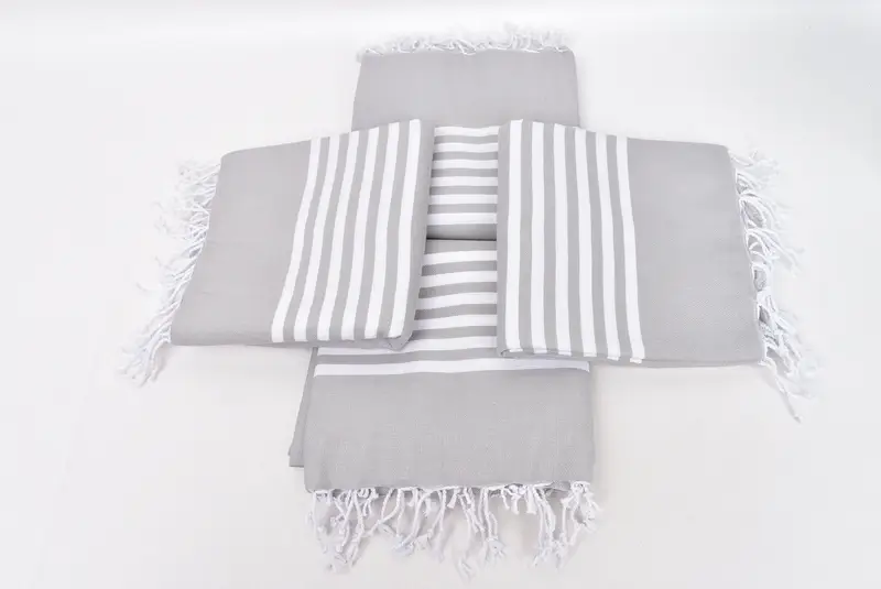 Banyo havlu, organik havlu, onun için hediye, işlemeli havlu, plaj teması düğün hediyesi, Türk plajı havlu toplu, 70x40 pamuklu çizgili havlu - 6