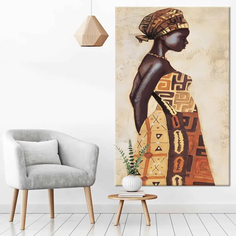 Ethnic Wall Decor, Woman Wall Art, Canvas Wall Art, African Wall Art, Woman Poster, Home Decor, Modern Wall Art, Living Room Wall Art, - 3