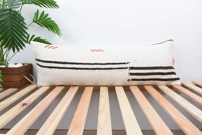 Interior Designer Pillow, 12x36 White Cushion, Vintage Kilim Pillow, Nomadic Pillow Sham, Christmas Cushion Case, Pillow, Kilim Pillow - 1