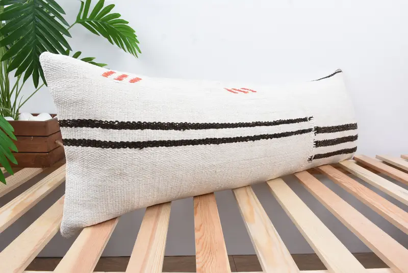 Interior Designer Pillow, 12x36 White Cushion, Vintage Kilim Pillow, Nomadic Pillow Sham, Christmas Cushion Case, Pillow, Kilim Pillow - 4