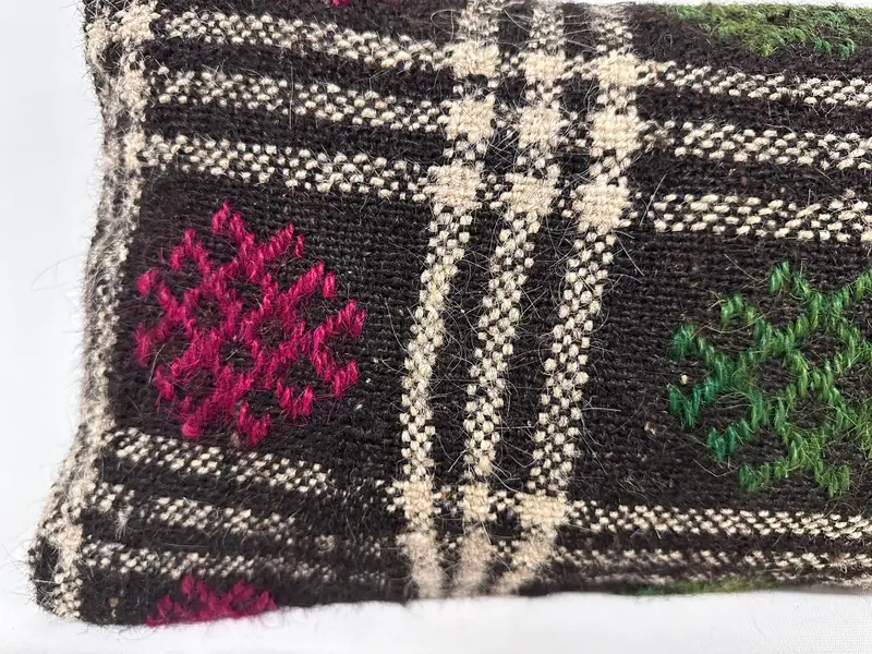 枕、ヴィンテージキリムスロー枕、パーソナライズされたギフト枕、アンティーク枕、12x36茶色の枕、自由ho弾シック枕、キリム枕 - 4