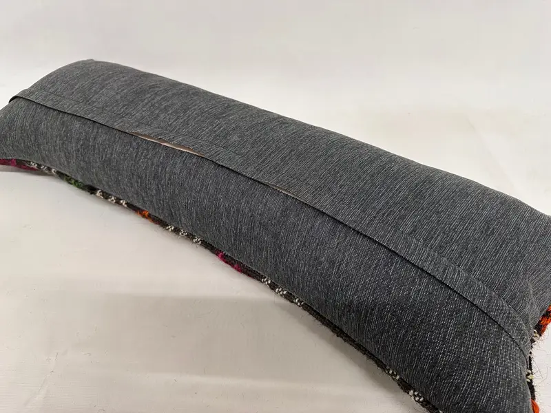 枕、ヴィンテージキリムスロー枕、パーソナライズされたギフト枕、アンティーク枕、12x36茶色の枕、自由ho弾シック枕、キリム枕 - 7