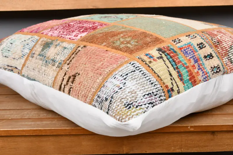 Art Deco Cushion Cover, Vintage Kilim Pillow, Kilim Pillow, 24x24 Blue Cushion Case, Home Decor Pillow, Ethnic Pillow Cover Pillow Sham, Pillow - 3
