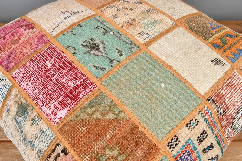 Art Deco Cushion Cover, Vintage Kilim Pillow, Kilim Pillow, 24x24 Blue Cushion Case, Home Decor Pillow, Ethnic Pillow Cover Pillow Sham, Pillow - 4