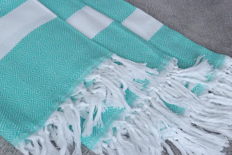 Personalized Beach Towel, 70x40 Cotton Diamond Towel, Custom Name Towel, Handmade Gift, Quick-dry peshtemal, Personalized Wedding Gift For Couple - 5