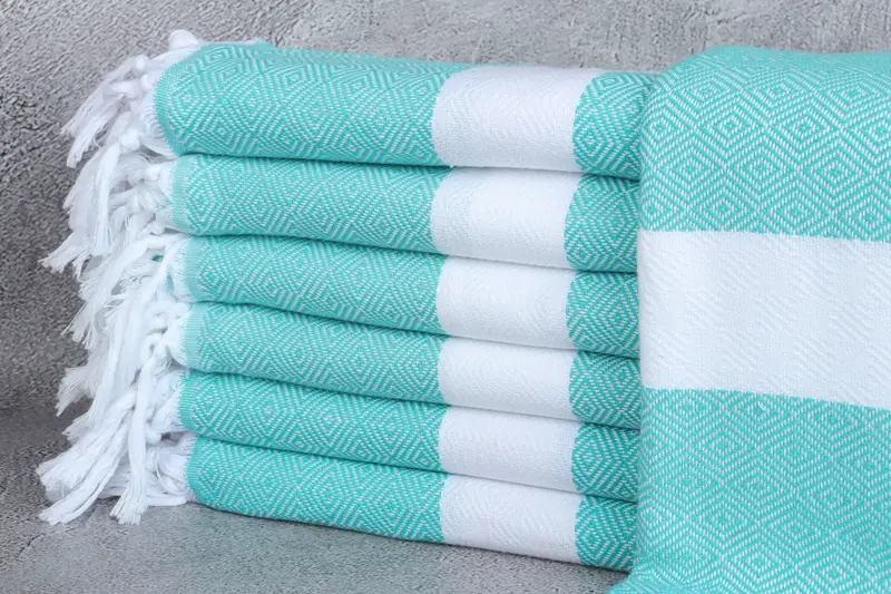 Personalized Beach Towel, 70x40 Cotton Diamond Towel, Custom Name Towel, Handmade Gift, Quick-dry peshtemal, Personalized Wedding Gift For Couple - 1