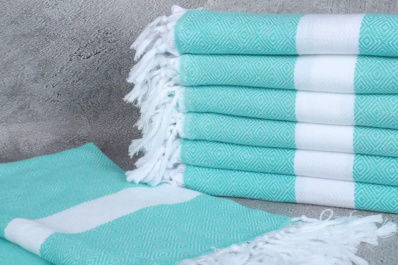 Personalized Beach Towel, 70x40 Cotton Diamond Towel, Custom Name Towel, Handmade Gift, Quick-dry peshtemal, Personalized Wedding Gift For Couple - 2