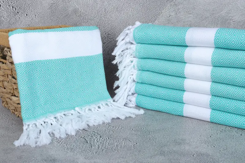 Personalized Beach Towel, 70x40 Cotton Diamond Towel, Custom Name Towel, Handmade Gift, Quick-dry peshtemal, Personalized Wedding Gift For Couple - 3