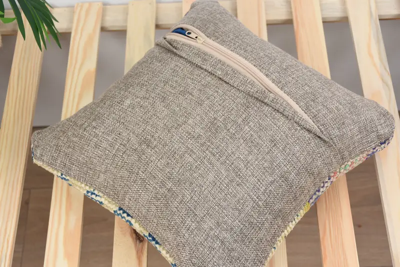 Gift Pillow, Handmade Throw Pillow Case, Bench Pillow Case, Vintage Kilim Pillow, Vintage Kilim Throw Pillow, 14x14 Blue Pillow, Cushion Case - 8