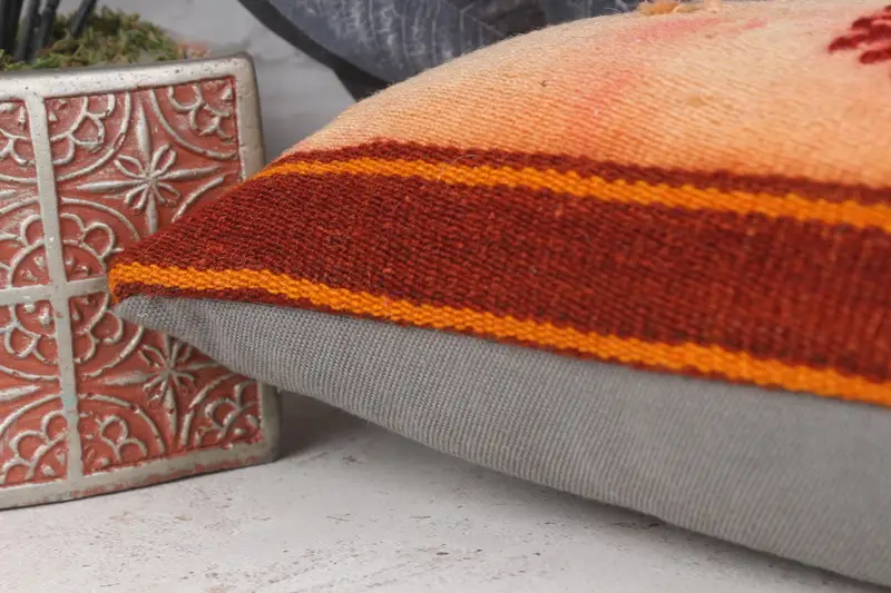 Decorative Throw Pillow, Bright Pillow Case, 8x16 Red Cushion, Antique Pillows, Pillow Sham, Turkish Pillow, Vintage Pillow - 7