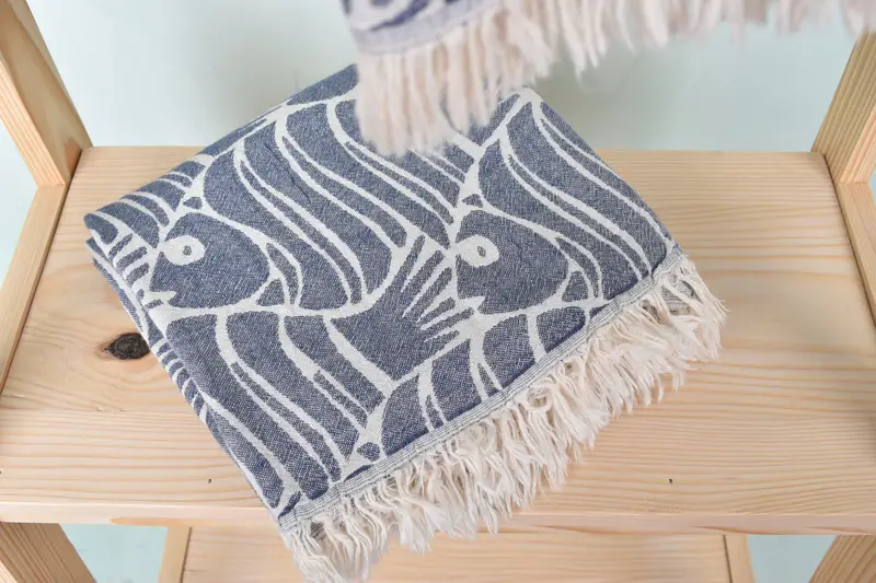 Bulk Order Towel, Bachelor Party Gifts, Bridal Shower Favors, Yoga Towel, Bachelor Gifts, Lightweight Turkish towel, 70x36 Cotton Fish Design Towel - 6