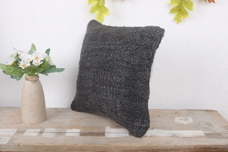 Turkish Kilim Pillow, Home Decor Pillow, Pillow for Sofa, Cushion, 12x12 Blue Cushion Case, Kilim Rug Cushion Cover, Bench Cushion Case - 3