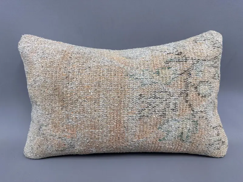 Cozy Throw Cushion Cover, Kilim Cushion Sham, Pillow for Sofa, Ethnical Kilim Rug Pillow, 12x20 Orange Cushion Case, Cushion Cover - 4
