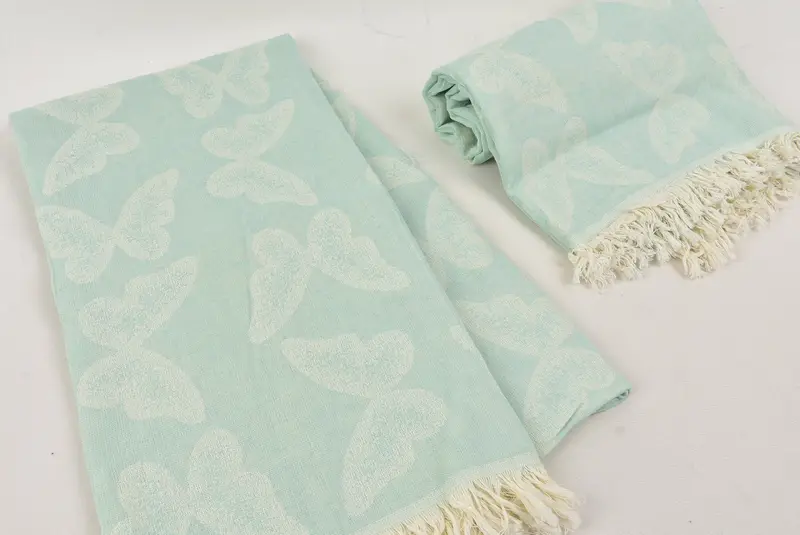 Christmas Gift, Lightweight Turkish towel, Quick-Dry Beach Towel, Custom Bath Towel, Beach Towel Bulk, 68x36 Cotton Butterfly Pattern Towel - 7