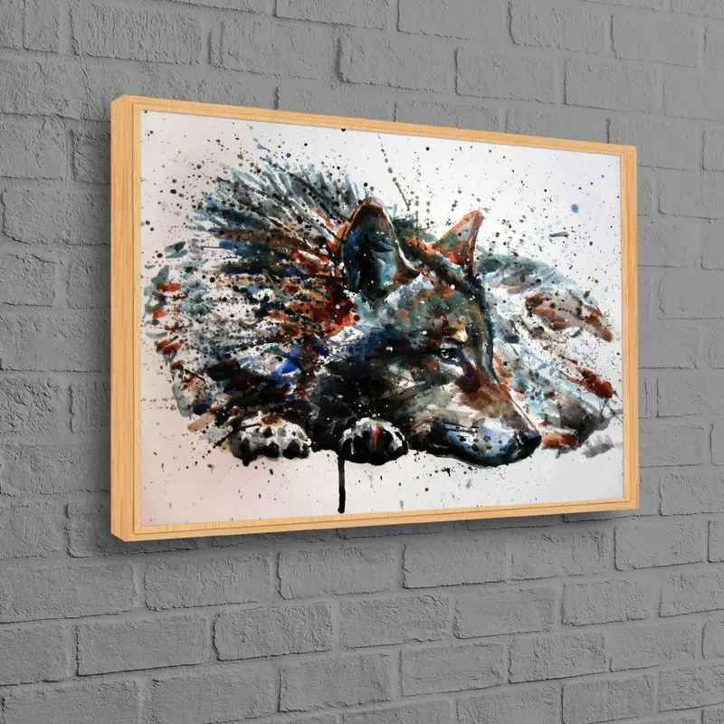 Arte moderno en lienzo de lobo: regalo moderno para amantes de los lobos para decoración de loft