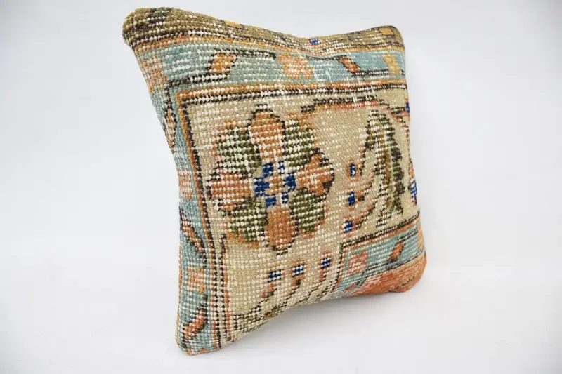 Pillow Sham, Aztec Cushion, Turkish Pillow, 12x12 Beige Pillow Case, Interior Designer Pillow, Bright Pillow Case, Pillow for Couch - 2