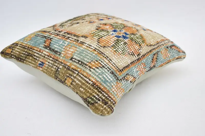 Pillow Sham, Aztec Cushion, Turkish Pillow, 12x12 Beige Pillow Case, Interior Designer Pillow, Bright Pillow Case, Pillow for Couch - 6