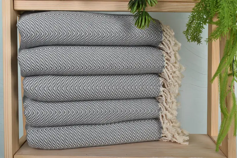 Sand-free peshtemal towel for the beach, Monogram Beach Towel, Spa Towel, Wedding Gift, Spa Gift, Bridal Shower Gift, 70x40 Cotton Chevron Towel - 1