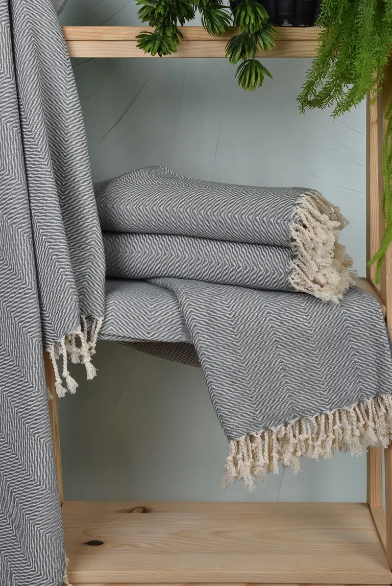 Sand-free peshtemal towel for the beach, Monogram Beach Towel, Spa Towel, Wedding Gift, Spa Gift, Bridal Shower Gift, 70x40 Cotton Chevron Towel - 6