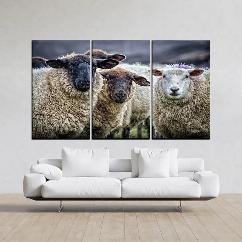 Sheeps Wall Decor Art, Farmhouse Wall Decor, Farm Canvas Art, Domestic Animal Art, Animal Canvas Art, Sheep Wall Art ,Sheep Canvas Art - 7