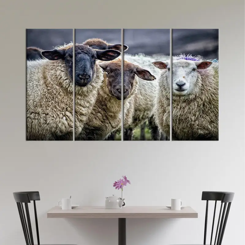 Sheeps Wall Decor Art, Farmhouse Wall Decor, Farm Canvas Art, Domestic Animal Art, Animal Canvas Art, Sheep Wall Art ,Sheep Canvas Art - 8