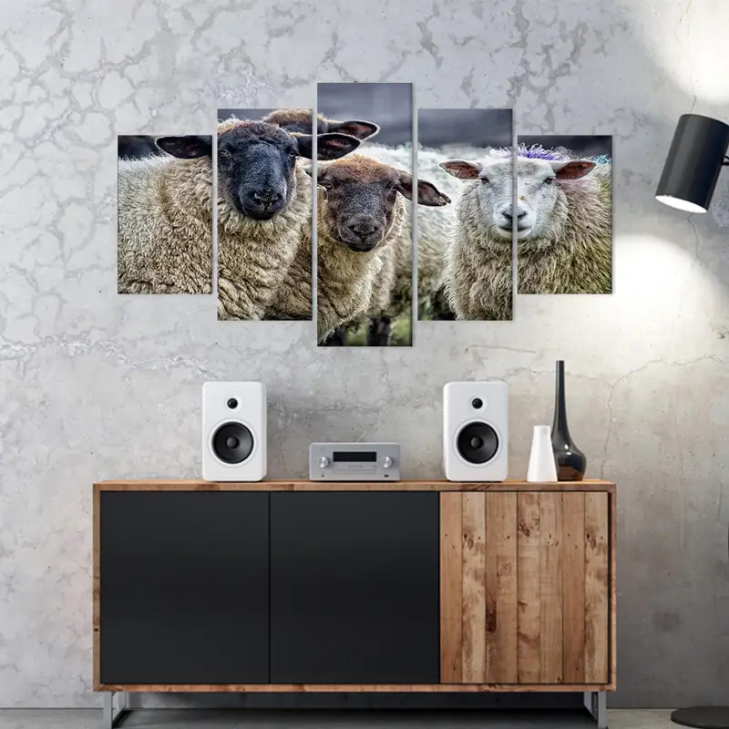 Sheeps Wall Decor Art, Farmhouse Wall Decor, Farm Canvas Art, Domestic Animal Art, Animal Canvas Art, Sheep Wall Art ,Sheep Canvas Art - 3