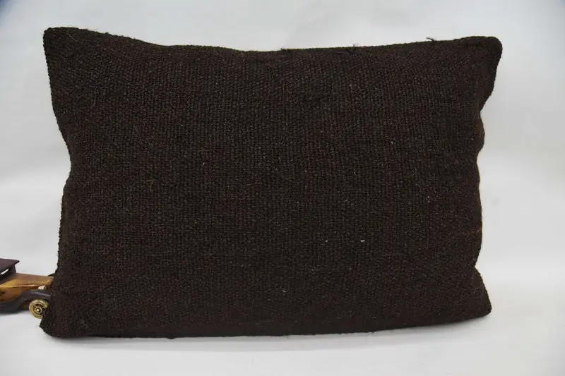 Turkish Brown Decorative Euro Sham, Plaid Antique 20x28 inch Cushion Cover - 1