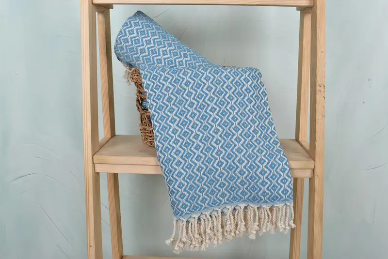 Beach Size Towel, Handwoven Turkish Towel, Fouta towel, 70x40 Cotton Diamond Towel, Gift For Boyfriend, Monogram Beach Towel, Custom Beach Towel - 4