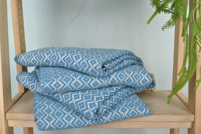 Beach Size Towel, Handwoven Turkish Towel, Fouta towel, 70x40 Cotton Diamond Towel, Gift For Boyfriend, Monogram Beach Towel, Custom Beach Towel - 7