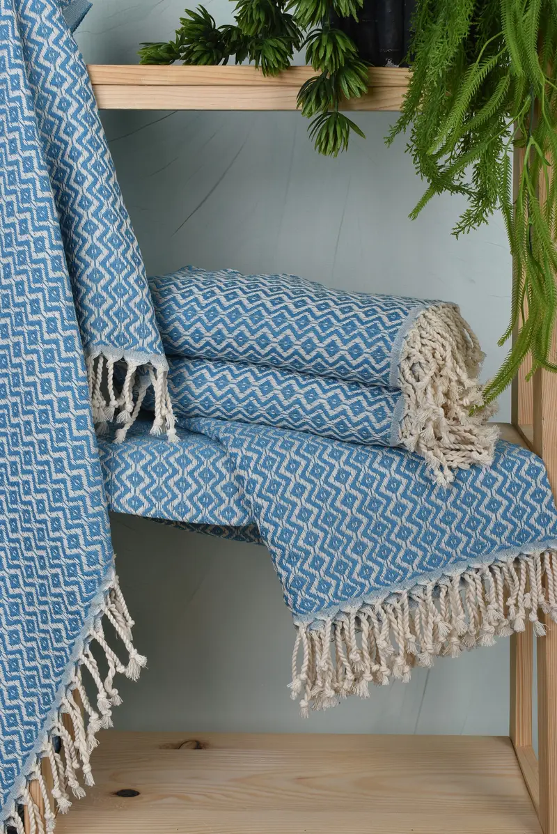 Beach Size Towel, Handwoven Turkish Towel, Fouta towel, 70x40 Cotton Diamond Towel, Gift For Boyfriend, Monogram Beach Towel, Custom Beach Towel - 6