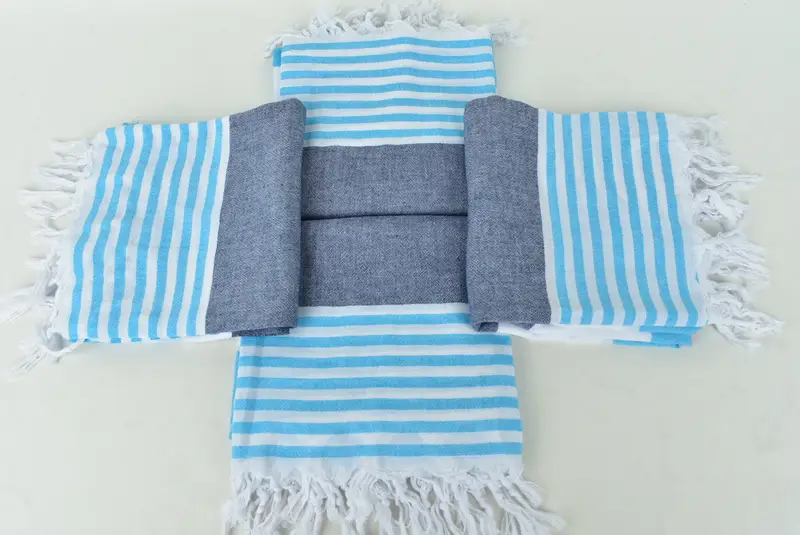 Thin and lightweight Turkish peshtemal, Lightweight Turkish towel, 68x32 Cotton Striped Towel, Fouta towel, Customized Towels, Custom Gift - 6