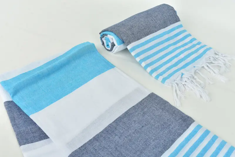Thin and lightweight Turkish peshtemal, Lightweight Turkish towel, 68x32 Cotton Striped Towel, Fouta towel, Customized Towels, Custom Gift - 7