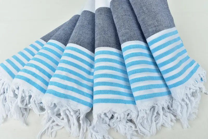 Thin and lightweight Turkish peshtemal, Lightweight Turkish towel, 68x32 Cotton Striped Towel, Fouta towel, Customized Towels, Custom Gift - 4
