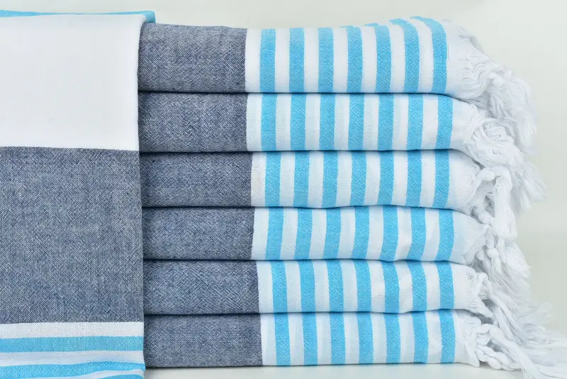 Thin and lightweight Turkish peshtemal, Lightweight Turkish towel, 68x32 Cotton Striped Towel, Fouta towel, Customized Towels, Custom Gift - 1