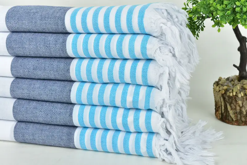 Thin and lightweight Turkish peshtemal, Lightweight Turkish towel, 68x32 Cotton Striped Towel, Fouta towel, Customized Towels, Custom Gift - 3