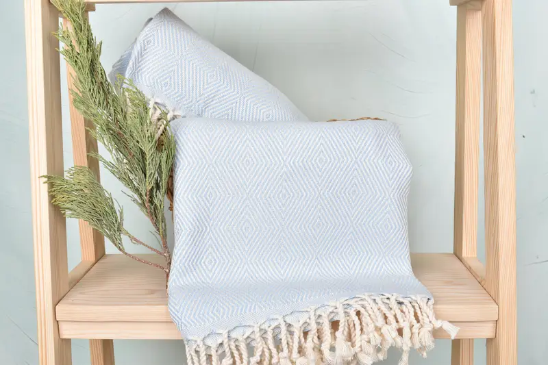 Fouta towel, 74x40 Cotton Diamond Towel, Beach Towel Gift, Thin and lightweight Turkish peshtemal, Valentines Day Gift For Him, Best Friend Gift - 4