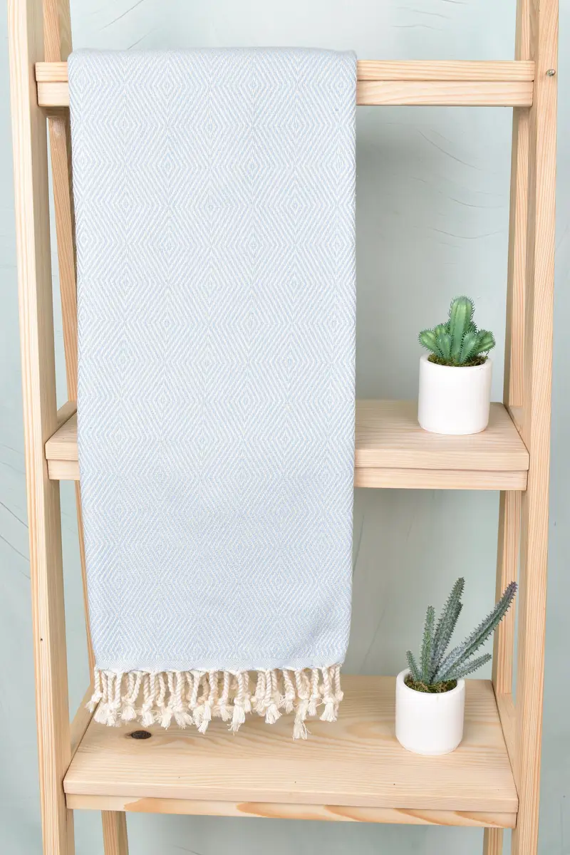 Fouta towel, 74x40 Cotton Diamond Towel, Beach Towel Gift, Thin and lightweight Turkish peshtemal, Valentines Day Gift For Him, Best Friend Gift - 8