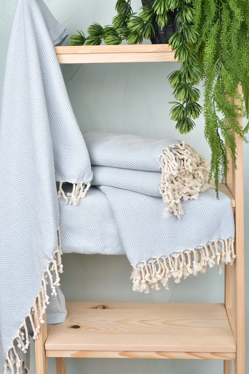 Fouta towel, 74x40 Cotton Diamond Towel, Beach Towel Gift, Thin and lightweight Turkish peshtemal, Valentines Day Gift For Him, Best Friend Gift - 6