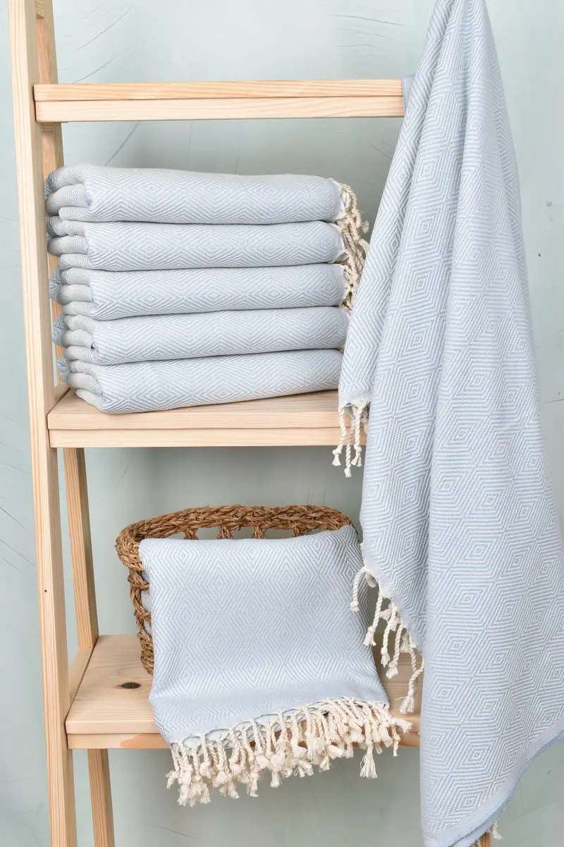 Fouta towel, 74x40 Cotton Diamond Towel, Beach Towel Gift, Thin and lightweight Turkish peshtemal, Valentines Day Gift For Him, Best Friend Gift - 3