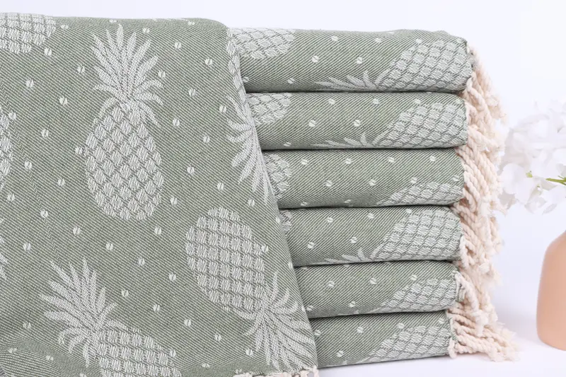 Bridal Party Gifts, 80x40 Cotton Pineapple Design Towel, Turkish Towel Set, Custom Beach Towels, Bath towel, Summer Gift, Sand-resistant towel - 2