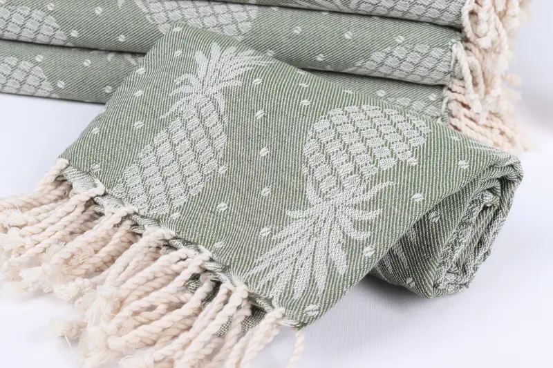 Bridal Party Gifts, 80x40 Cotton Pineapple Design Towel, Turkish Towel Set, Custom Beach Towels, Bath towel, Summer Gift, Sand-resistant towel - 5