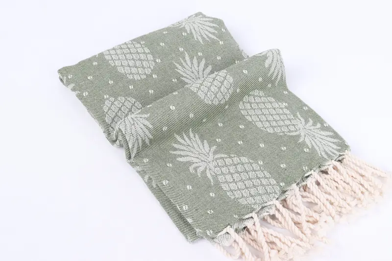 Bridal Party Gifts, 80x40 Cotton Pineapple Design Towel, Turkish Towel Set, Custom Beach Towels, Bath towel, Summer Gift, Sand-resistant towel - 7