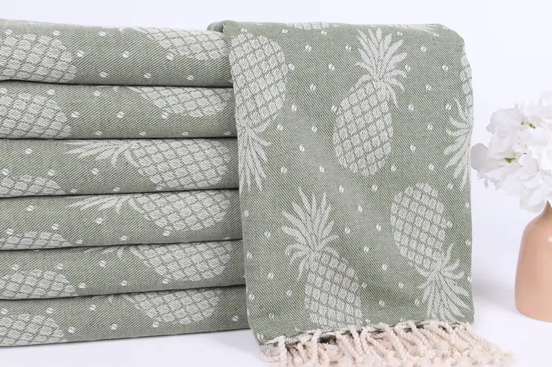 Bridal Party Gifts, 80x40 Cotton Pineapple Design Towel, Turkish Towel Set, Custom Beach Towels, Bath towel, Summer Gift, Sand-resistant towel - 3