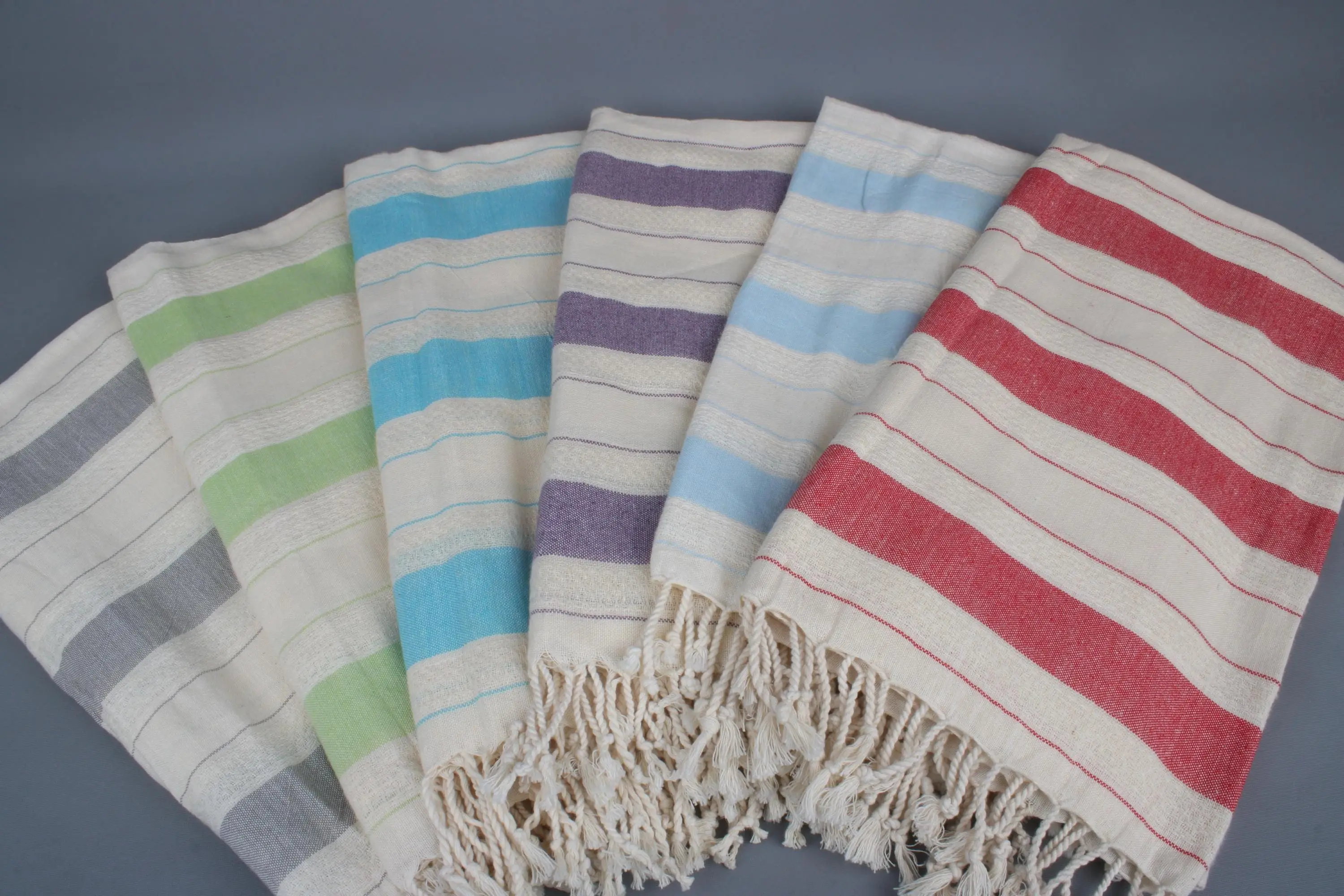Monogram Turkish Organic Cotton Towel Beige Geometric, 70x40 Inches - 1