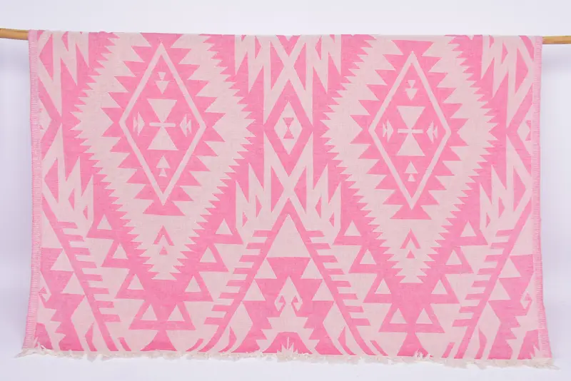 Wedding Day Gift For Bride, Bachelorette Party Favors, Oversized Beach Towel, 76x40 Cotton Geometric Towel, Large Turkish Towel, Quick-dry peshtemal - 1