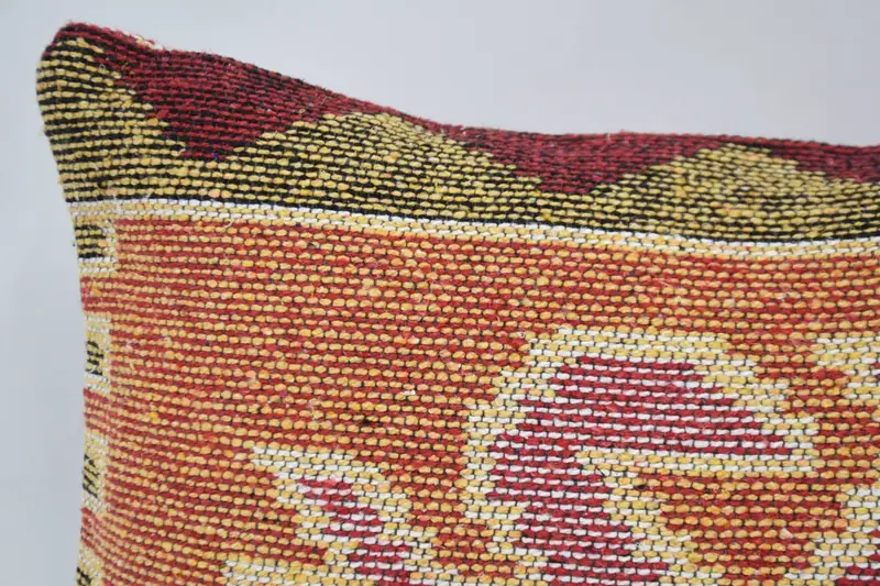 Rustic Cushion Cover, Gift Pillow, Pillow Case, Ottoman Pillow Sham, Antique Pillows, 12x24 Orange Pillow, Yoga Cushion Cover, Throw Kilim Pillow - 2