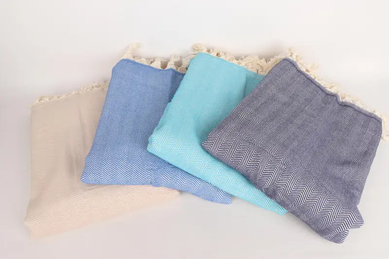 Turkish Blanket, 100x80 Cotton Herringbone Towel, Home Gift, Turkish Cotton Throw Blanket, Decorative Blanket, Woven Throw Blanket, Shower Curtain - 3