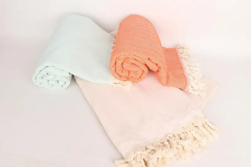 Turkish Blanket, 100x80 Cotton Herringbone Towel, Home Gift, Turkish Cotton Throw Blanket, Decorative Blanket, Woven Throw Blanket, Shower Curtain - 4
